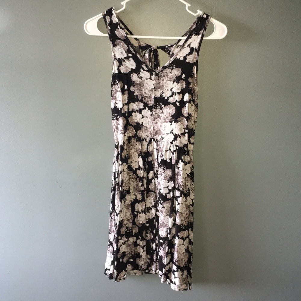 Cute Black and White Floral Dress